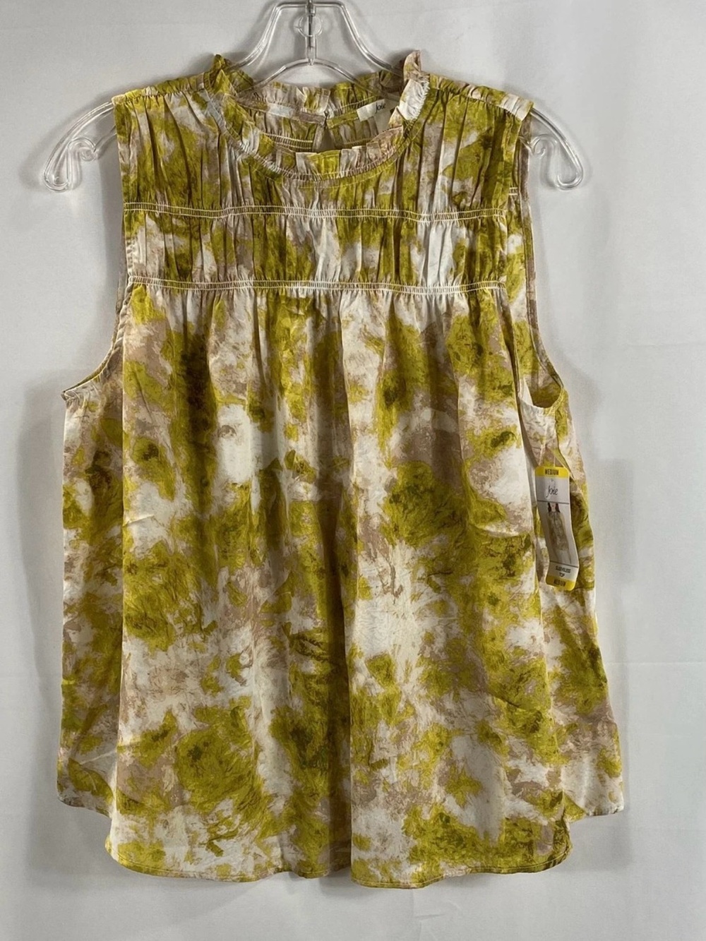 NWT Joie Olive Green and Cream Tie-Dye Sleeveless Camisole